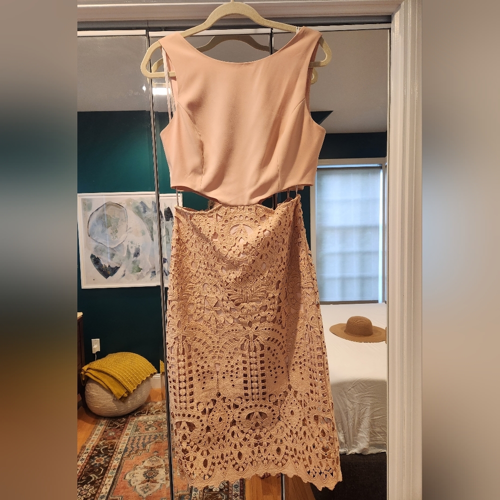Blush pink cut out dress, size 6